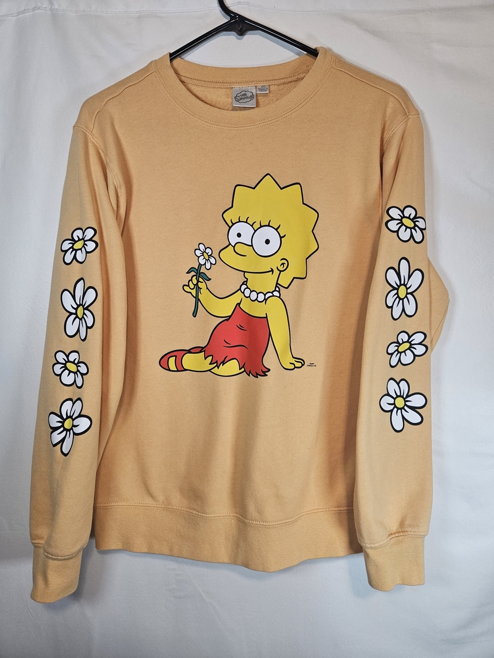 Peach Lisa Simpson Daisy Graphic Crewneck Sweatshirt